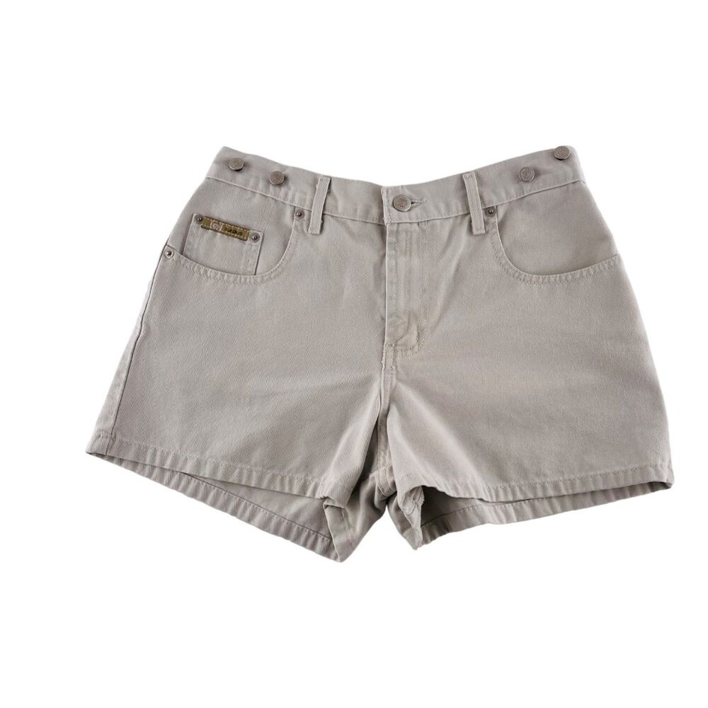 Vintage LEI Surplus High-Waisted Denim Shorts‎ Size 5 Beige 100% Cotton Y2k